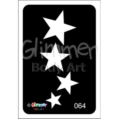 Glitter tattoo 064 4 stars Pack Of 5  Glitter tattoo 064 4 stars Pack Of 5